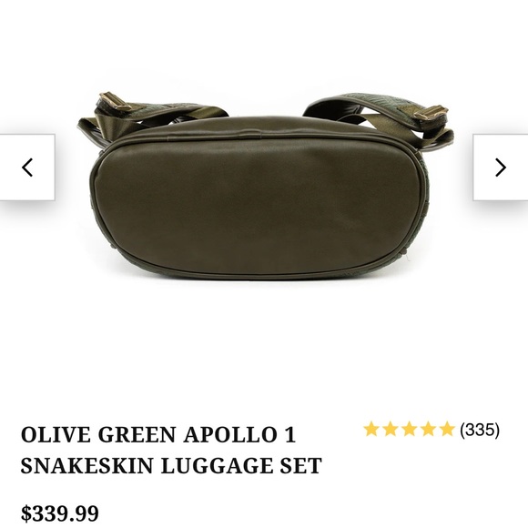 NWT TOTE & Carry OLIVE GREEN APOLLO 1 SNAKESKIN LUGGAGE SET - Picture 8 of 16